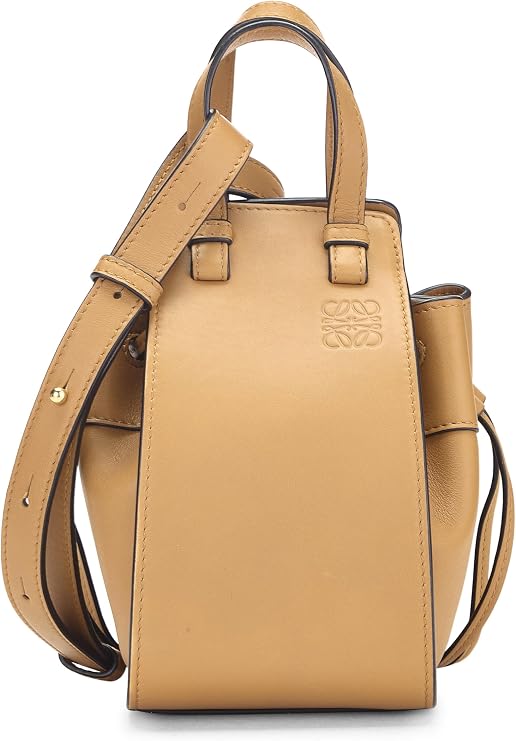Pre-loved Brown Calfskin Hammock Drawstring Bag Mini, Brown