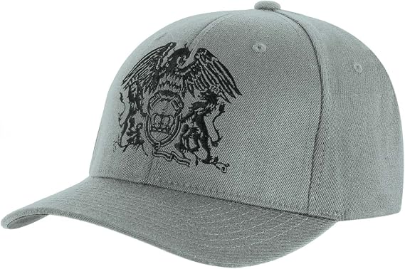 Men's Queen Black Classic Crest Baseball Cap Grey
