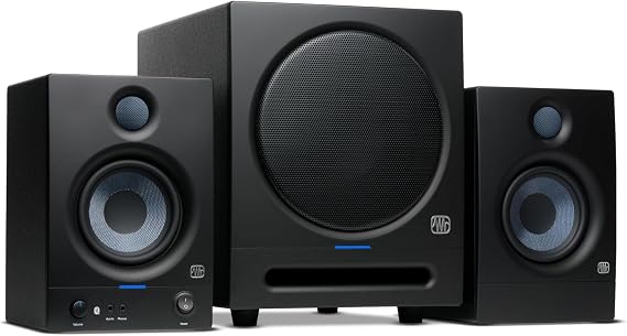 PreSonus Eris 4.5BT Bluetooth Studio Monitors + Eris Sub 8BT Studio Subwoofer with Bluetooth for Multimedia, Gaming, Studio-Quality Music Production, 2.1 Speaker System