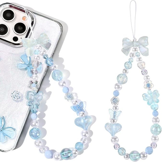 Phone Charms Strap-Pink Bow Strawberry Cherry Charm Strap Universal Lanyard Chain String for Phone Case