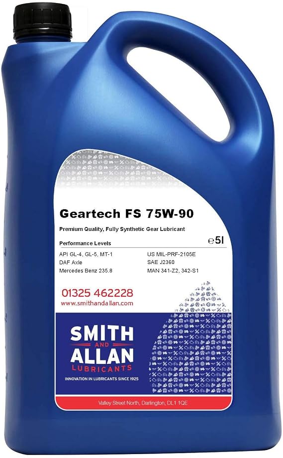 Smith & Allan Fully Synthetic Gear Oil 75w/90 API GL4/5 : Size - 5lt