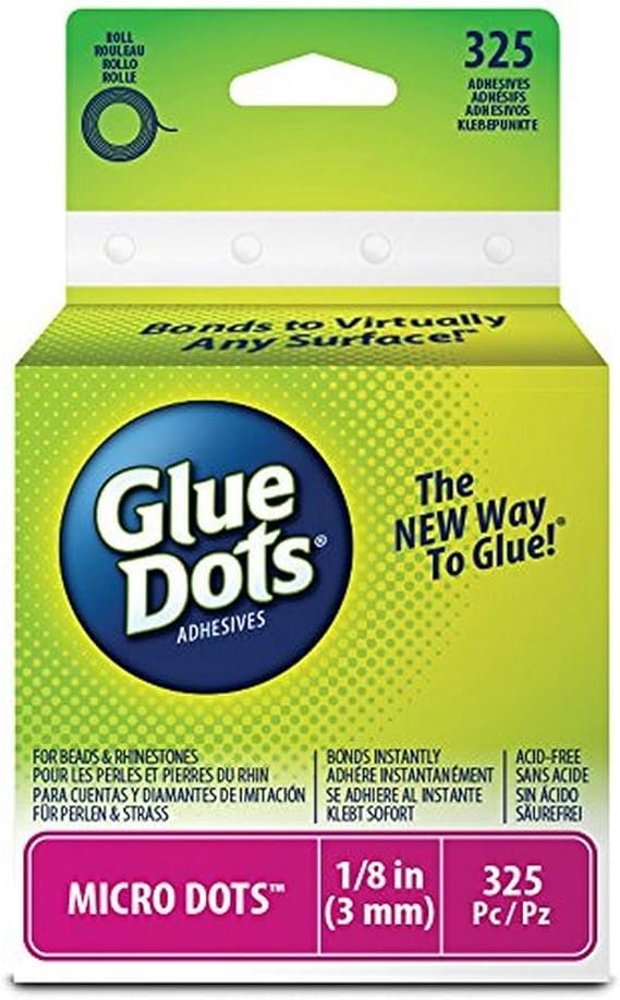 Glue Dots 174924 Clear Dot Roll, Micro .125" 325/Pkg