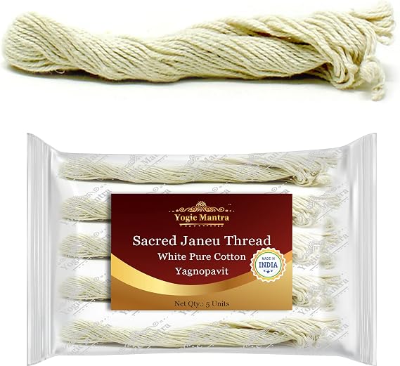Janeu Sacred Thread | 5 Pack | Cotton Janoi String Sacred Holy Yagnopavit