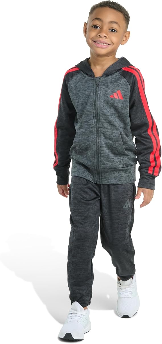 adidas Baby Boys' 2-piece Long Sleeve Poly Fleece Jacket & Jogger Set