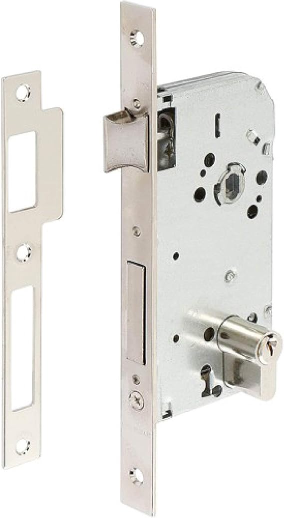 Tesa Assa Abloy 13058 CAE Lock Galvanised for Wooden Doors, Input 50 mm Square Front, Enamelled Steel