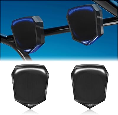 GoHawk UTV Speaker System, 5.5 Inch Waterproof ATV Speakers, UTV Bluetooth Audio System with FM Radio USB, for ATVUTVRZRGolf Cart