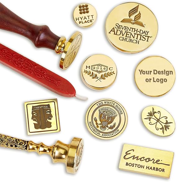 Custom Wax Seal Stamp with Your Image, Logo, or Artwork Personalized Stamp with Wood Handle