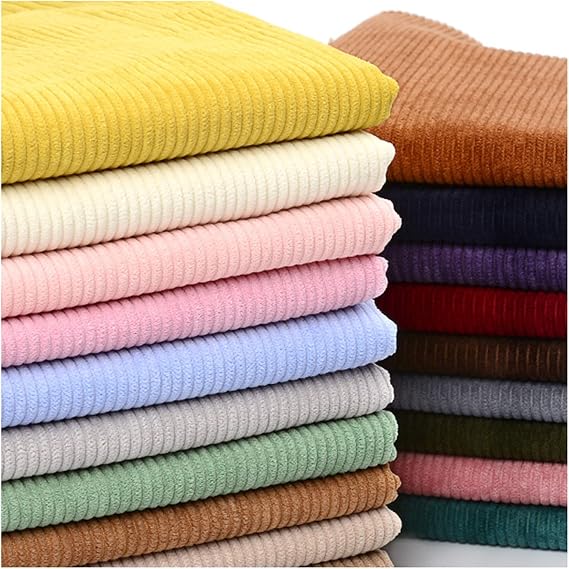 Corduroy Fabric Solid Color Thick DIY Sewing Crafts Materials, Ribbed Fabric, Perfect for Sewing, Crafting, Home Decor Projects, Coat, Shirt, Dress, Pants, Costume, Sofa, 50x155cm (Color : Dark Blue
