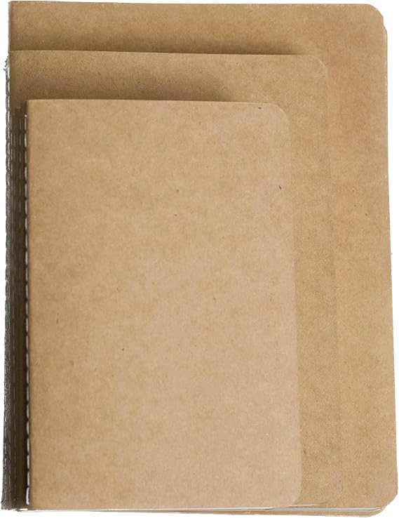 Ox & Pine Kraft Notebook Refills for Refillable Leather Journal (4 Pack) 4"x6", 5"x7", or 6"x8" (5x7, Lined Paper)