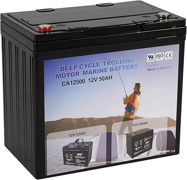 Casil 12V 50Ah Deep Cycle AGM Battery for Solar Storage, Marine Use, RV Power, Trolling Motors, Electric Wheelchairs & Off-Grid Systems