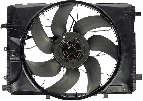 621-373 Engine Radiator Cooling Fan Assembly for Mercedes-Benz C230 C250 C300 C350 C63 AMG E250 E300 E350 E400 E550 GLK250 GLK300 GLK350 CLA250 GLA200 GLA250 CLS400 SLC200, MB3115122 2045000293