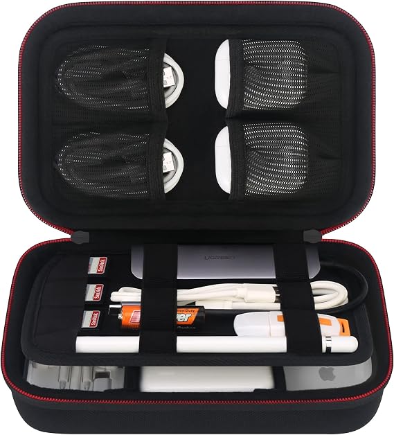 Elonbo Electronic Accessories Organiser Travel Accessory Organiser Bag Portable Electronic Cable Bag for Chargers Hard Drives Accessories Cables USB Stick SD Cards USB Hub Camera Equipment Black