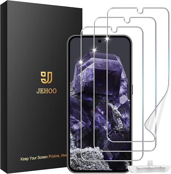 [3 Pack] Screen Protector for Google Pixel 8 [Not Glass], Fingerprint Unlock, Flexible TPU Film, Case Friendly, Bubble Free, Easy Installation