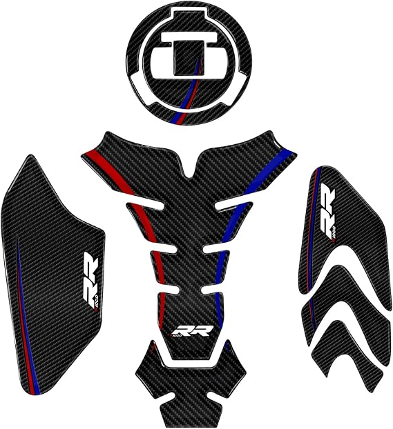 S1000RR Motorcycle Tank Pad Gas Tank Protector Compatible with BMW S1000RR S1K RR S1000 RR 2019-2024 3D Anti Slip Tank Pad Stickers Gas Oil Fuel Tank Pad Protectors (S1000RR)