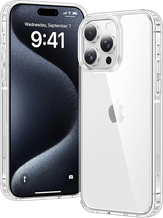 Clear Case for iPhone 15 Pro Max, Ultra Thin, Shockproof TPU Cover, Anti-Yellowing, Crystal Clear, Phone Case for Apple iPhone 15 Pro Max - Clear