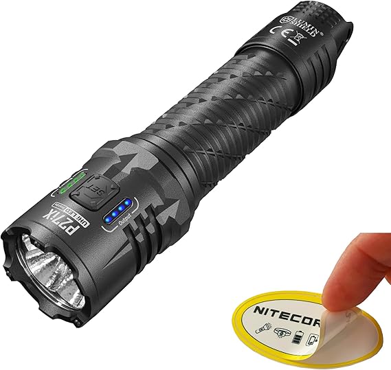 Nitecore P27iX 5000 Lumen Tactical Flashlight, USB-C Rechargeable, Dual Switch Custom Controls, Spot Flood Mixed Beam, High Output EDC Duty Flashlight