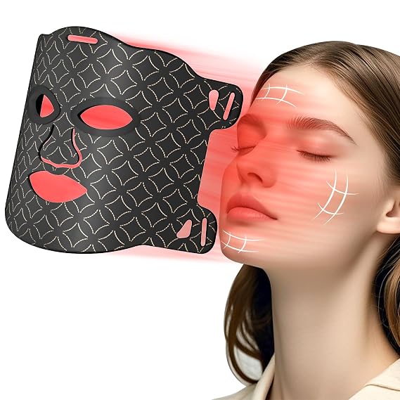 Red Light Therapy Mask for Face, Black