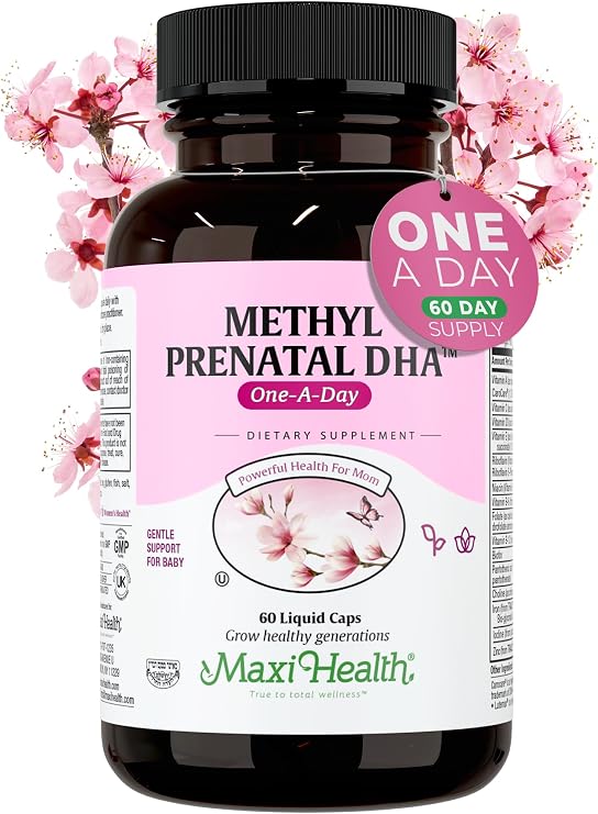 Maxi Health Prenatal Vitamins with DHA & Folic Acid (60 Liquid Capsules)
