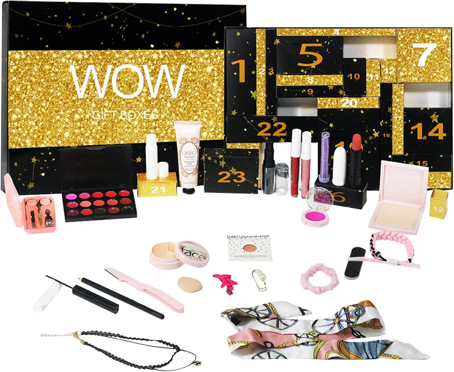 Advent Calendar 2024 Beauty, 24 Days of Beauty Advent Calendar, Holiday Calendar Makeup Set, 24 Days Countdown to Christmas, Makeup Calendar, Beauty Countdown Set for Women, Girls