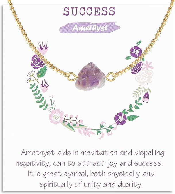 Raw Crystal Necklace for Women