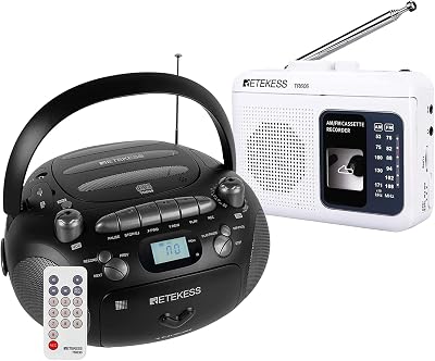 Retekess TR606 Tape Recorder Cassette Player TR630 CD Cassette Player Combo,MP3 Player Stereo Sound Bass Boost, Remote Control, Recorder, USB, Micro SD