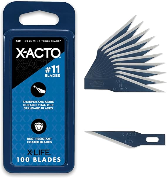X-ACTO Knife Blades, # 11 Blades, Classic Fine Point, Pack Of 100 - Sharp, Durable, For Cutting and Trimming