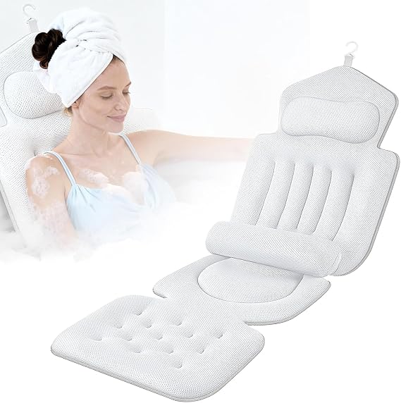 Bathtub pillow with removable lumbar support