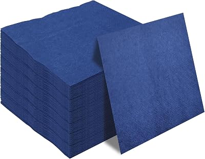 50 Pieces 3-ply Navy Blue Napkin Cocktail Napkins Beverage Napkins Dessert Napkins Disposable Paper Napkins for Wedding Birthday Party Paper Dinner Napkins navy napkins