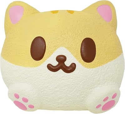 iBloom Kitty Pan Cat Cute Slow Rising Squishy Toy Cannelle, Bread Scented, 3 Inch for Party Favors, Stress Balls, Gift Box, Birthday Gift Boxes, Kawaii Squishies for Kids, Girls, Boys, Adults.