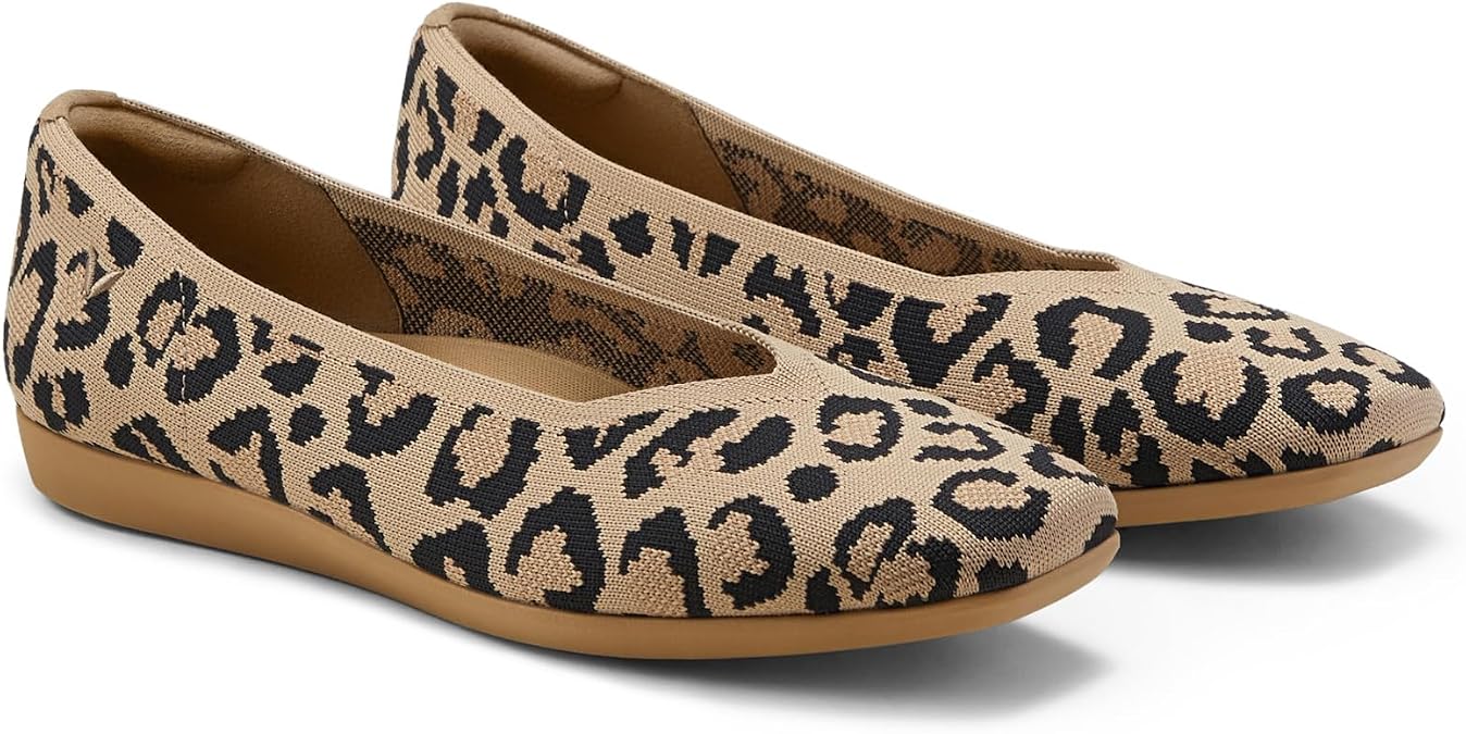 VIVAIA Margot Walker Women's Flats Lightweight Square Toe V Cut Ballet Flats Comfortable Casual Water Repellent Walking Flat Shoes