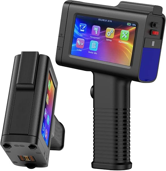 Handheld Inkjet Printer Quick Drying Ink For Barcodes QRcode Lot Numbers Logo Date Label Marking Handheld Printer Works On Almost Any Surface,A
