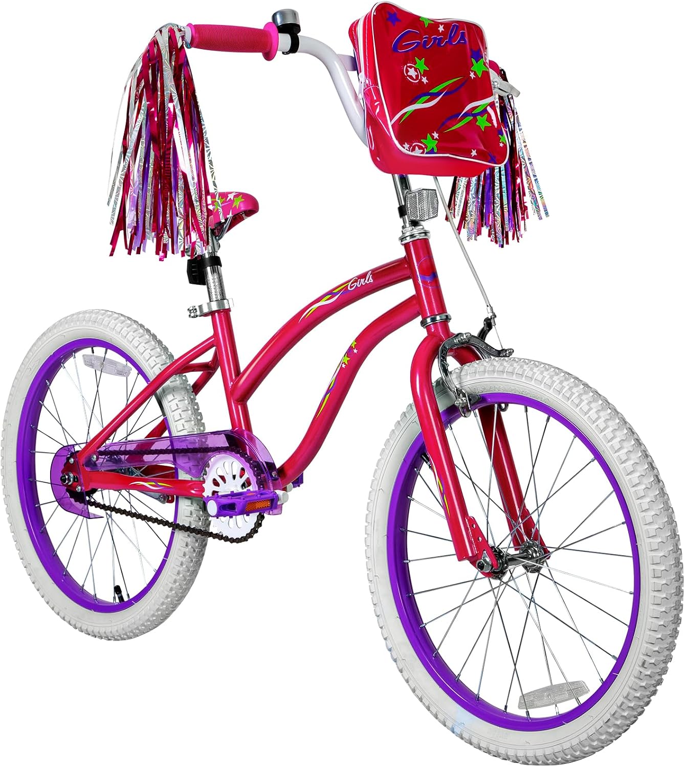 WEIZE Girls Bike for 3-12 Years Old Kids, 14 16 20 Inch Kids Bike with Training Wheels, Streamers, Basket and Doll Seat, Children Bicycles with Coaster Brake,Multiple Color