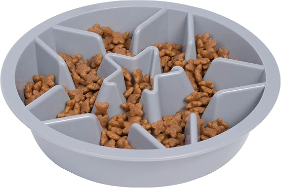 Leashboss Slow Feeder Dog Bowl Inserts - Maze Puzzle Food Bowl with Feeder Holes, Fits into Elevated Pet Feeders - Slow Eating for Large, Medium & Small Sized Breeds