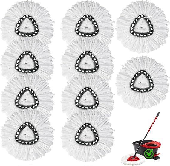 10PCS Mop Head Replacements,Machine Washable, Efficient Pet Hair Removal