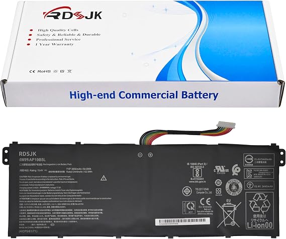 AP19B5L Laptop Battery for Acer Aspire 5 A515-43 A515-43G A515-52 A515-52G A515-55 A515-55-56VK Swift 3 SP314-21N-R5FR SF314-42 SF314-512 Aspire Vero AV15-51 TravelMate P2 TMP214-41 TMP215-41 54.6Wh