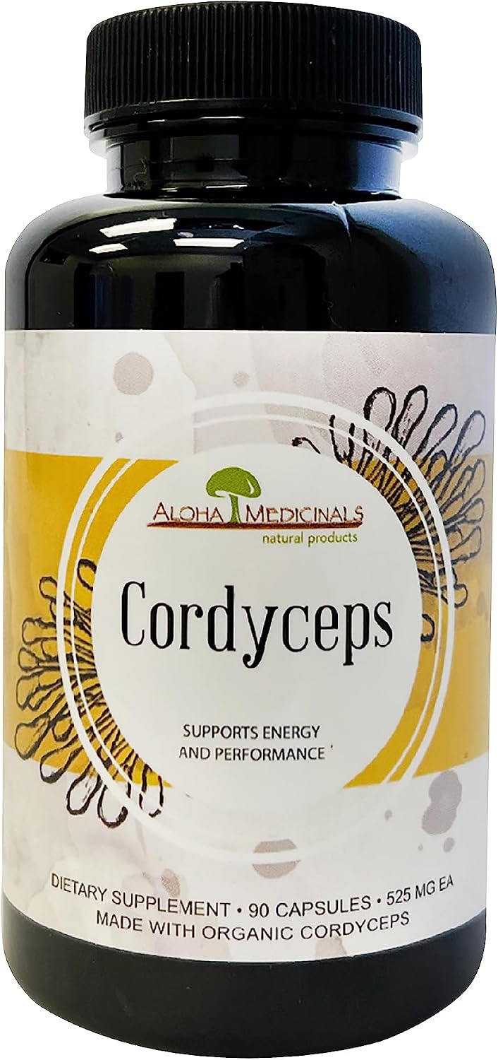 Pure Cordyceps, Certified Organic Mushroom Supplement, Supports Immunity and Energy, Pack of 1, 90 Capsules