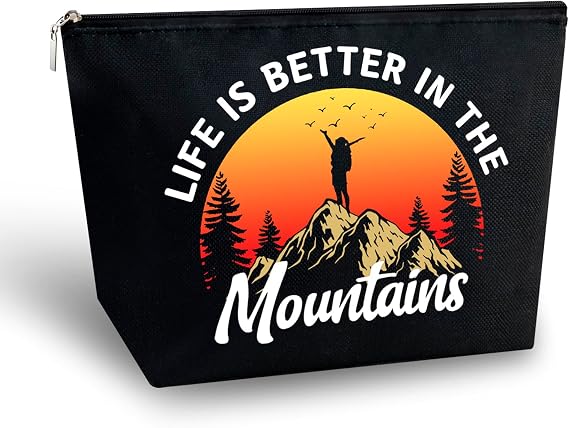 Hiking Gifts for Women Cool Gifts for Hikers Outdoor Gift for Women | Hike Makeup Bag Hiker Essentials Bag Stuff Accessories Outdoor Hiking Stocking Stuffers for Hikers
