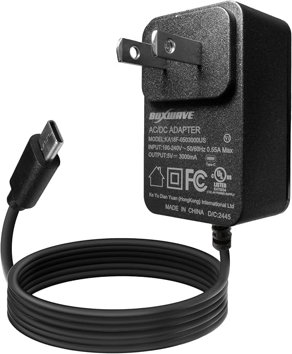 BoxWave Charger Compatible with Launch X-431 Turbo III (8 in) - Wall Charger Direct (15W), Rapid Charge Your Device with Built-in 3ft Cable