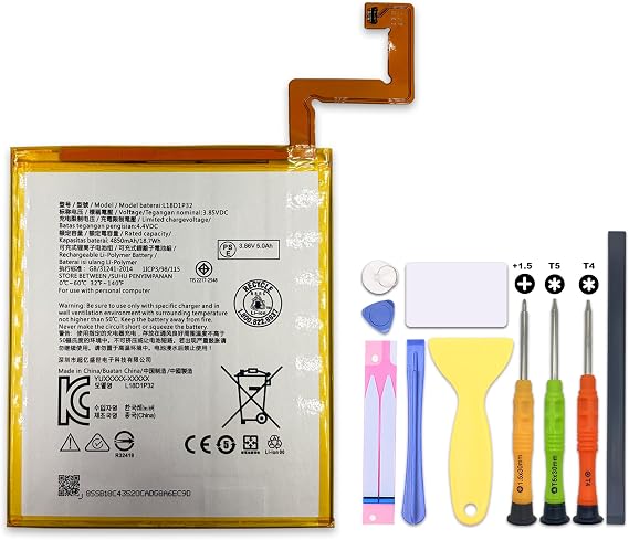 L18D1P32 Battery Replacement for Lenovo Tab M10 Tablet Model TB-X505F TB-X505L TB-X505X TB-X605F TB-X605L 3.85V,18.7Wh,4850mAh with Tools (Not for Tab M10 Plus Battery)