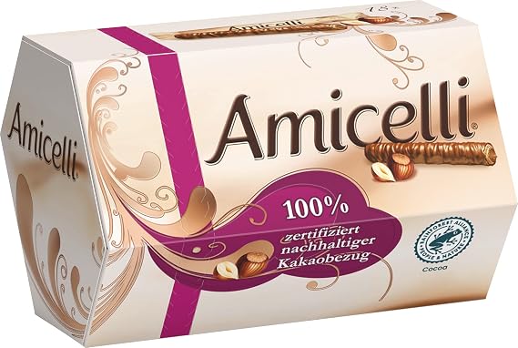 Amicelli Chocolate Covered Wafers with Hazelnut Filling