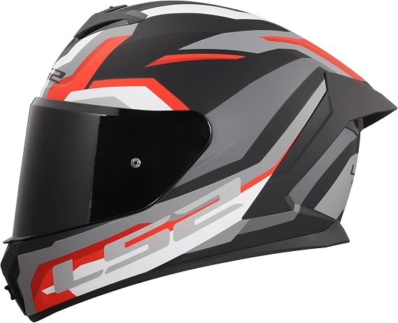 LS2, Integral Motorcycle Helmet RAPID III HYPER Black Red