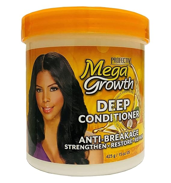 Mega Growth Anti-Breakage Strengthening Deep Conditioner - Hydrating Hair Mask, Restores & Repairs Damaged Fragile Hair, Revitalizes, Renews, Protects From Damage, Restores Softness & Shine, 15 oz.