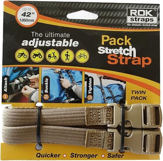 ROK Strap Stretch Adjustable 12-42 2-Pk Coyote Tan