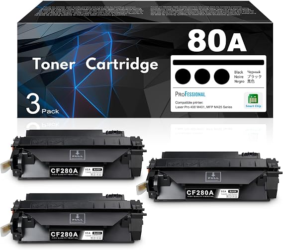 80A Toner Cartridge Black High Yield Replacement for HP 80A CF280A 80X