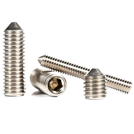 M10 (10mm x 25mm) Grub Screws Cone Point A2 Stainless Steel Metric Thread Allen Socket Key ISO 4027 (Pack of 20) - H05D 10x25_20