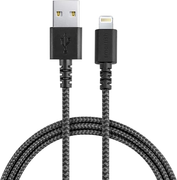 Smartish USB to Lightning iPhone Charger Cable, Crown Joule, 6 Ft, Gray