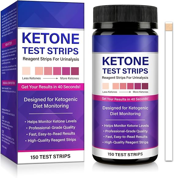 Ketone Test Strips, Ketone Testing & Monitoring,150 Count Fast & Reliable for Testing Ketones Lever on Low Carb Ketogenic Diet, Monitor Ketosis, Keto Diet Tracker, Urine Test Strips