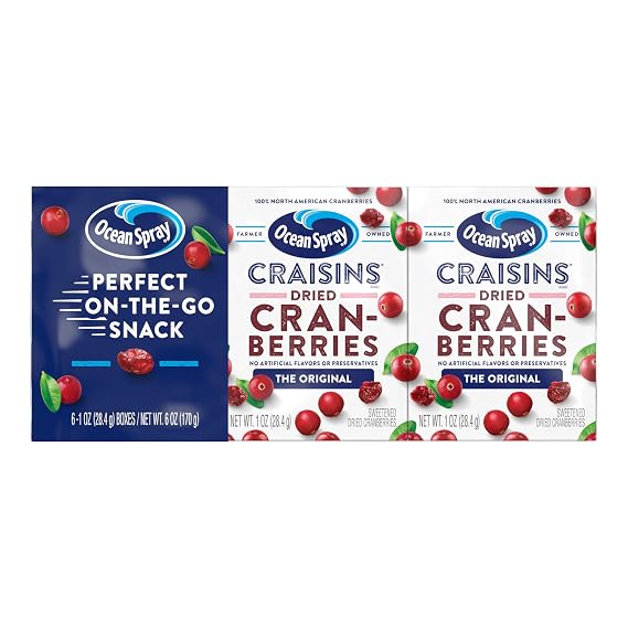 Ocean Spray Craisins Original Dried Cranberries, Dried Fruit, 1 Oz Bricks, 6 Count