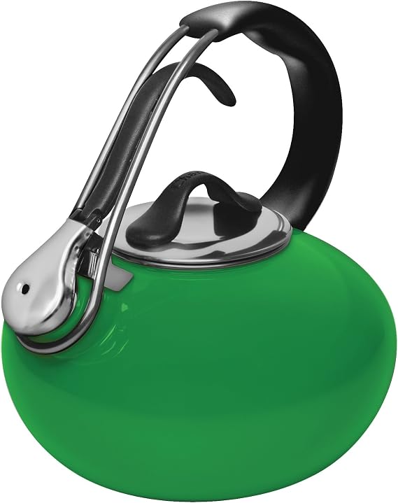 Chantal Classic Loop Enamel on Steel Whistling Tea Kettle, 1.8 quart (Green)