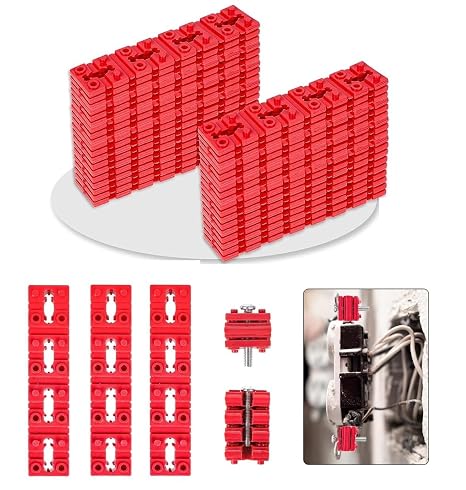 100pcs Outlet Spacers for Electrical Box, Electrical Outlet Spacers Shims Switch and Receptacle Spacer Socket Electrical Box Extender for Loose Outlet Electric Switch (Red)